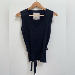 Costa Blanca Black Ribbed Knit Top